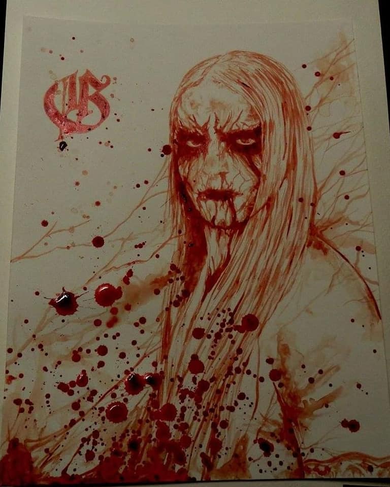絵画 MY BLOOD Some black metal paintings I did with my blood between 2012 and