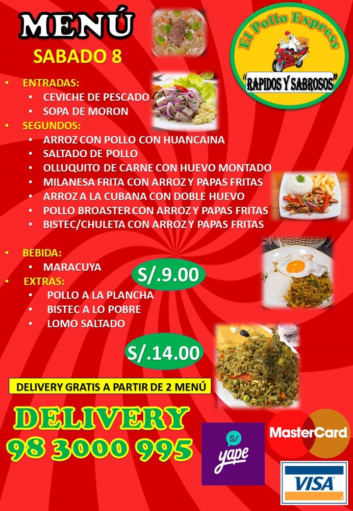 El Pollo Express Tablada - MENU JUEVES 25🍽🛎 📌Ya arrancamos con los ...