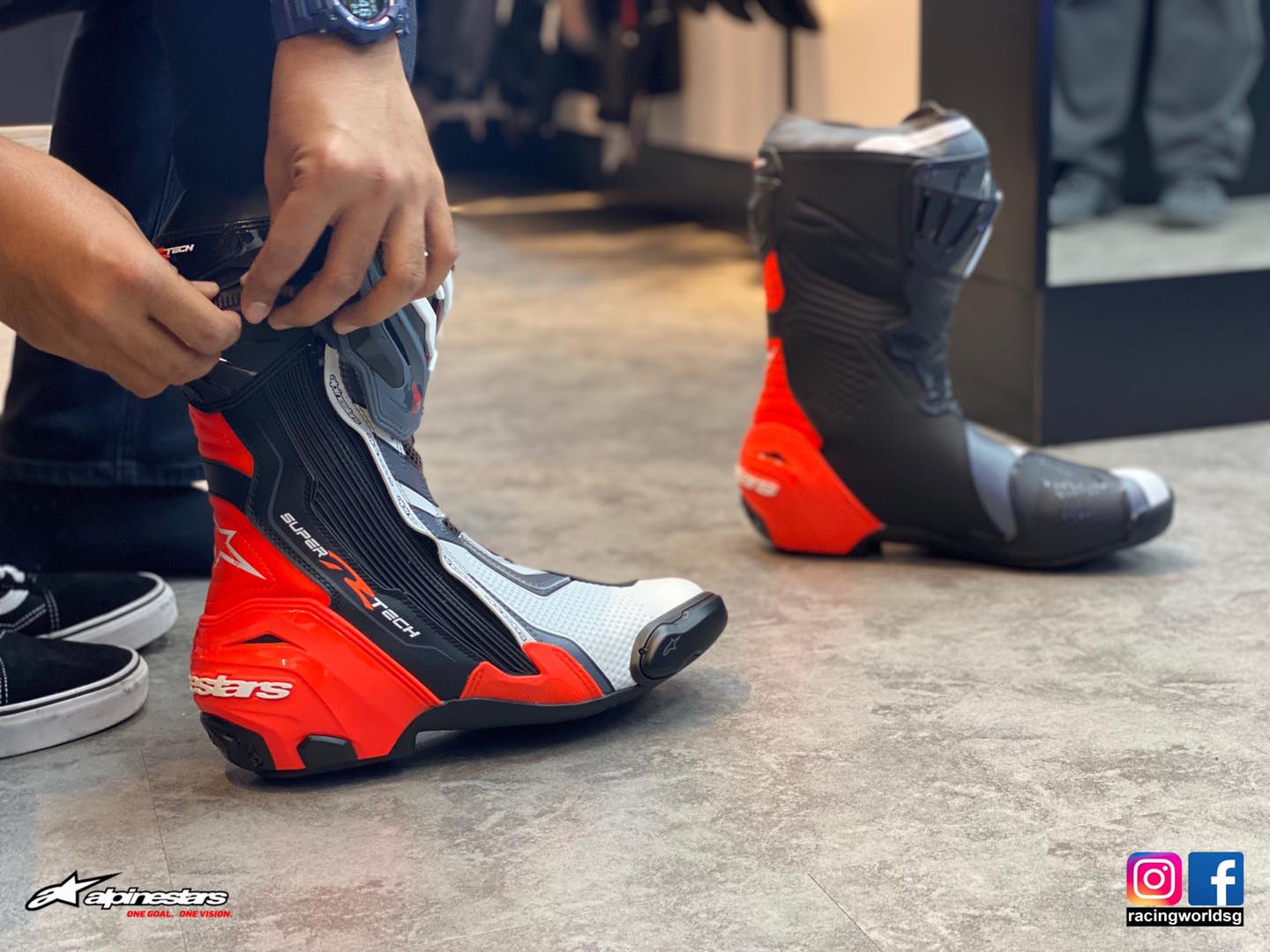 Alpinestars Supertech R black grey riding boot