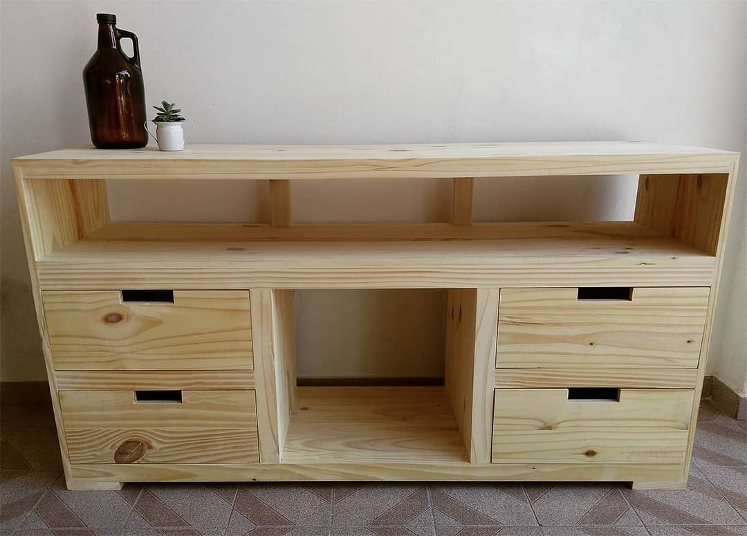 Gibraltar, madera viva - Rack TV + 4 🌈👌👌 Un mueble precioso! Ideal para ...