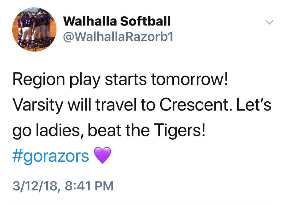 Walhalla High School Softball