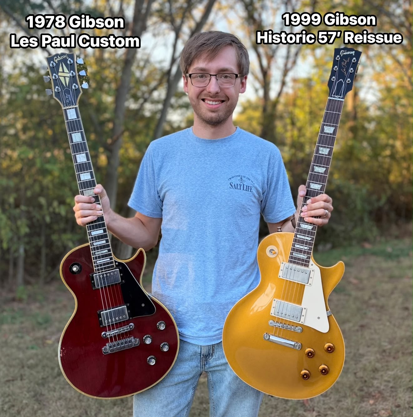 ギター gibson historic 57 lespaul custom 1999 Gibson Les Paul Custom and 1999 Historic 57' Goldtop Reissue