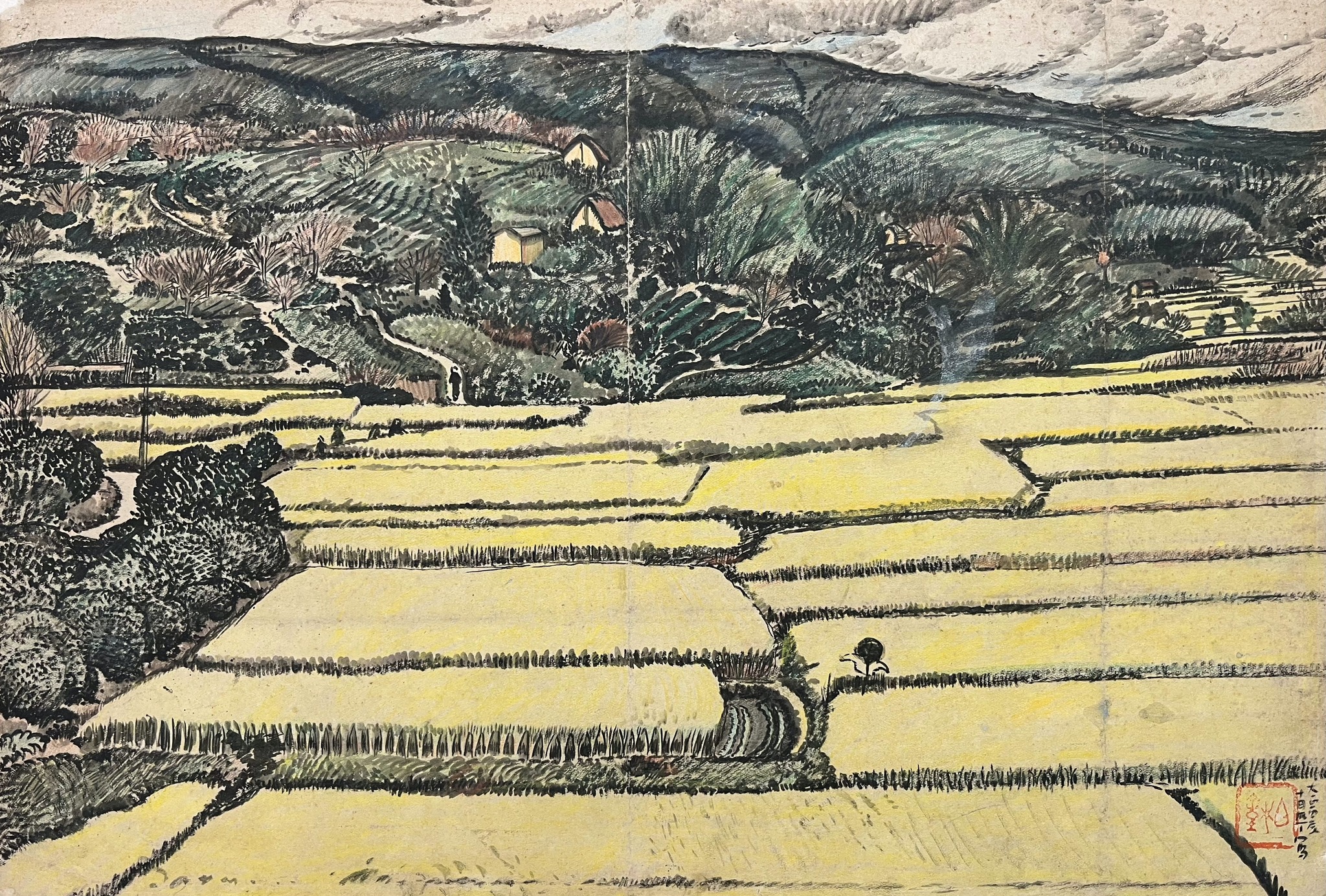 油絵】今井憲一/ポタラ宮全景/世界遺産/チベット/真作/遺作/絵画/額