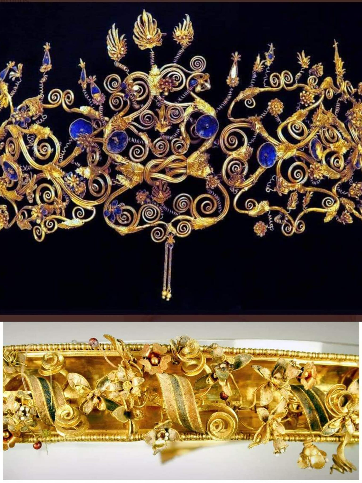Ancient gold tiara of King Philip II
