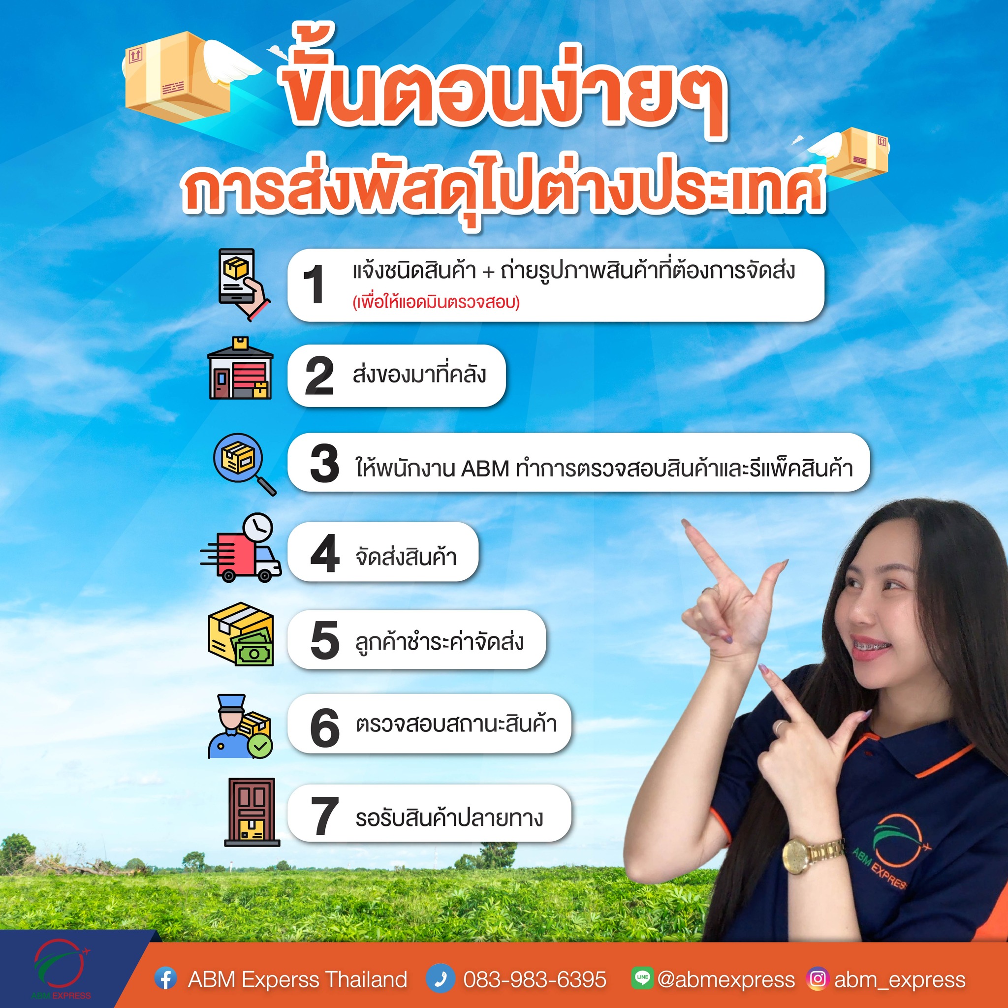 ABM - ขั้นตอนง่ายๆ การส่งพัสดุไปต่างประเทศ 7 ขั้นตอนง่ายๆ 😘💘 📩สอบถาม ...