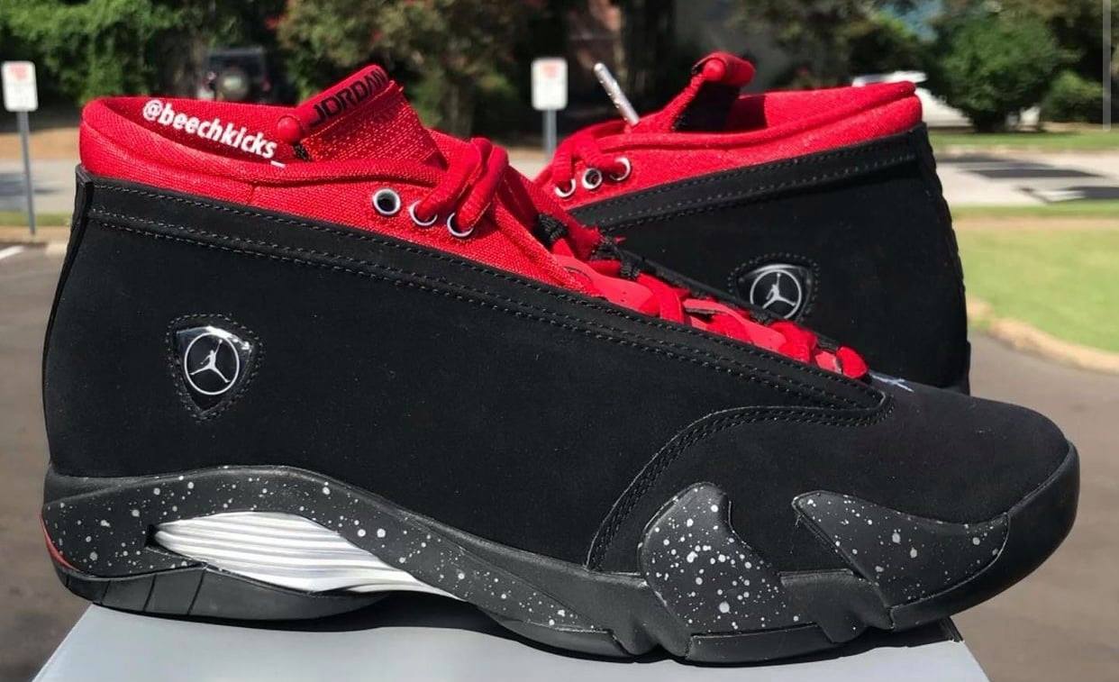 Low Top Red And Black Jordan 14 Women