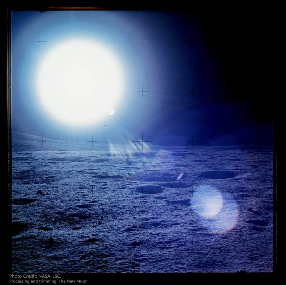 Apollo 14 moon surface photos near Cone Crater