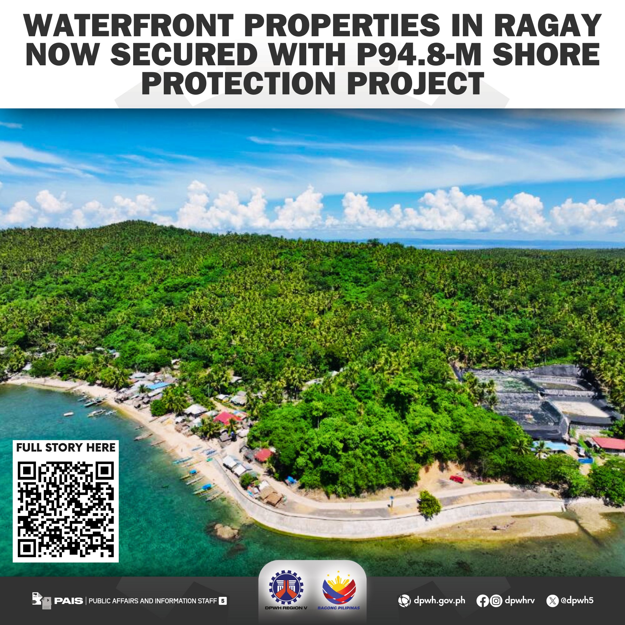 DPWH - 𝗪𝗮𝘁𝗲𝗿𝗳𝗿𝗼𝗻𝘁 𝗽𝗿𝗼𝗽𝗲𝗿𝘁𝗶𝗲𝘀 𝗶𝗻 𝗥𝗮𝗴𝗮𝘆 𝗻𝗼𝘄 𝘀𝗲𝗰𝘂𝗿𝗲𝗱 𝘄𝗶𝘁𝗵 𝗣𝟵𝟰.𝟴-𝗠 𝘀𝗵𝗼𝗿𝗲 ...