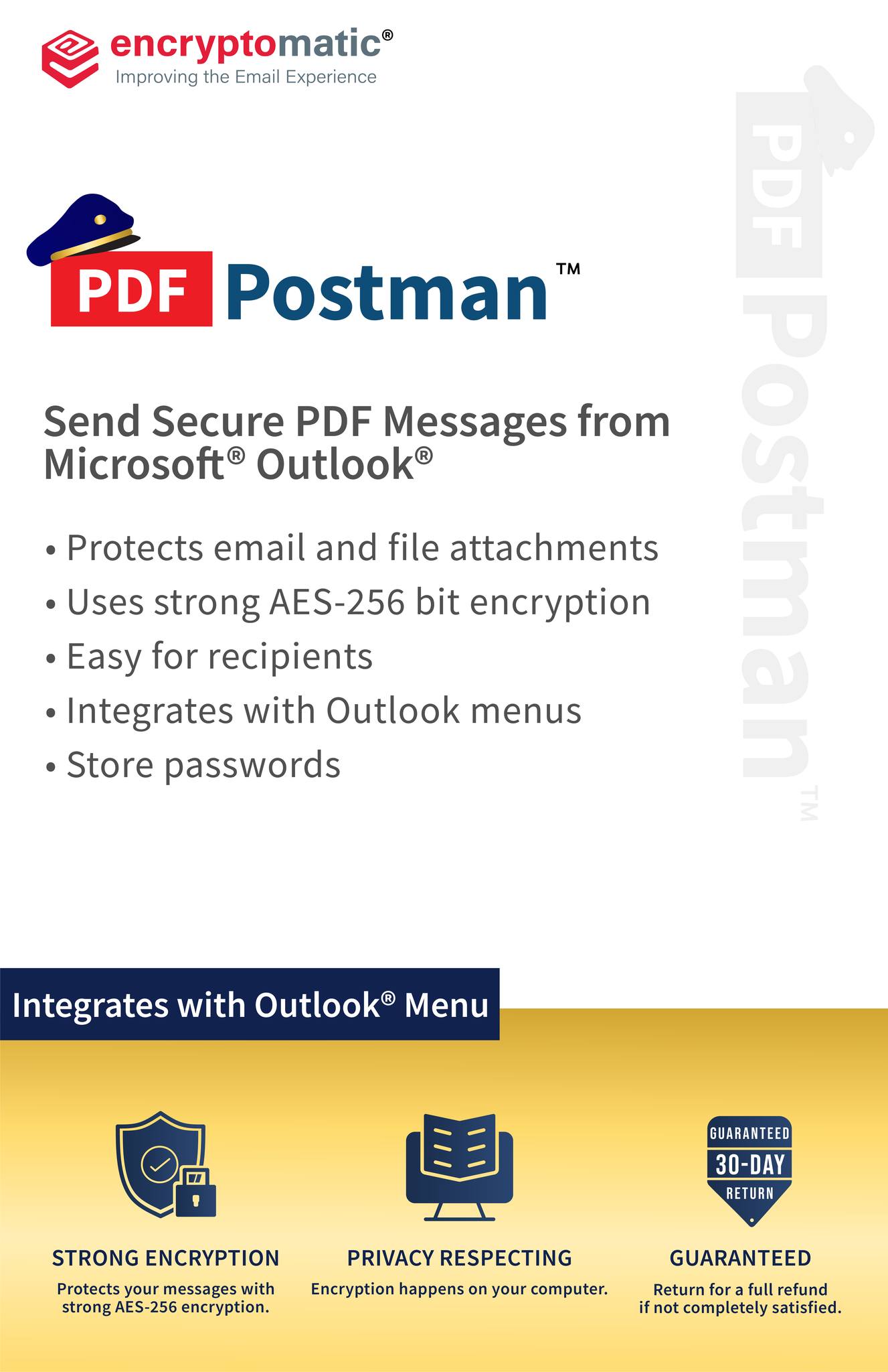 PDF Postman Email Encryption for Microsoft Outlook