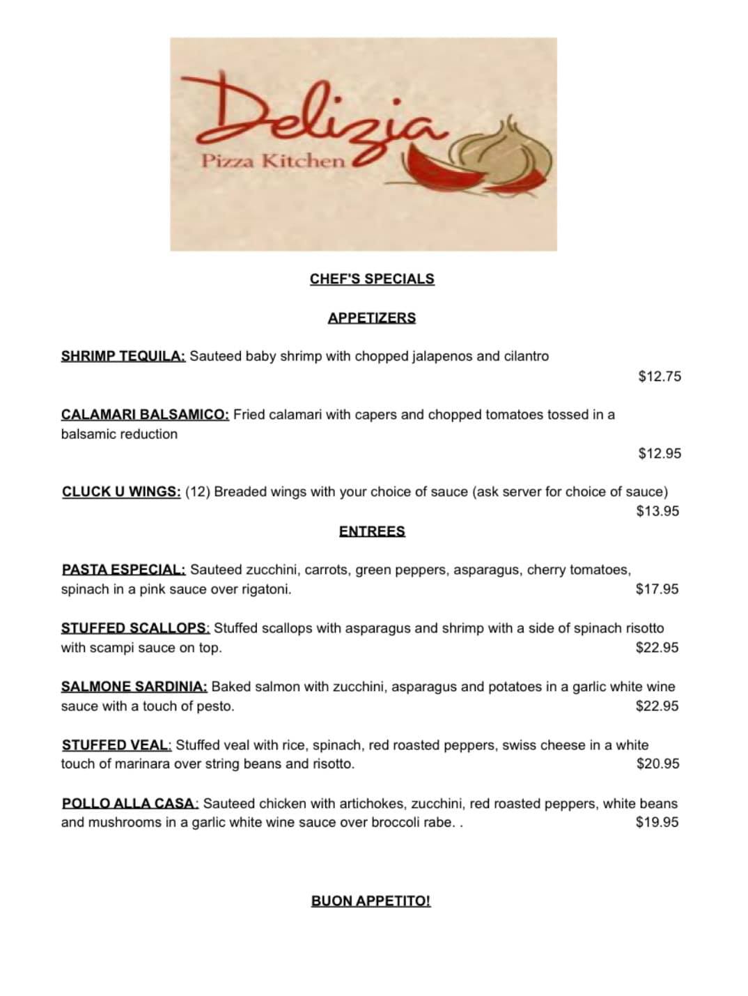 Delizia Pizza Kitchen Home Boonton, New Jersey Menu, Prices