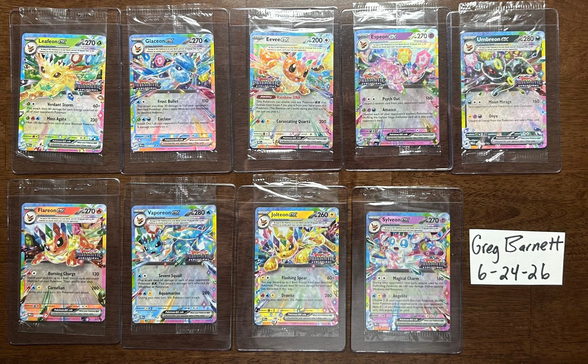Prismatic Evolutions Surprise Box Stamped EX Promo Cards 9/9