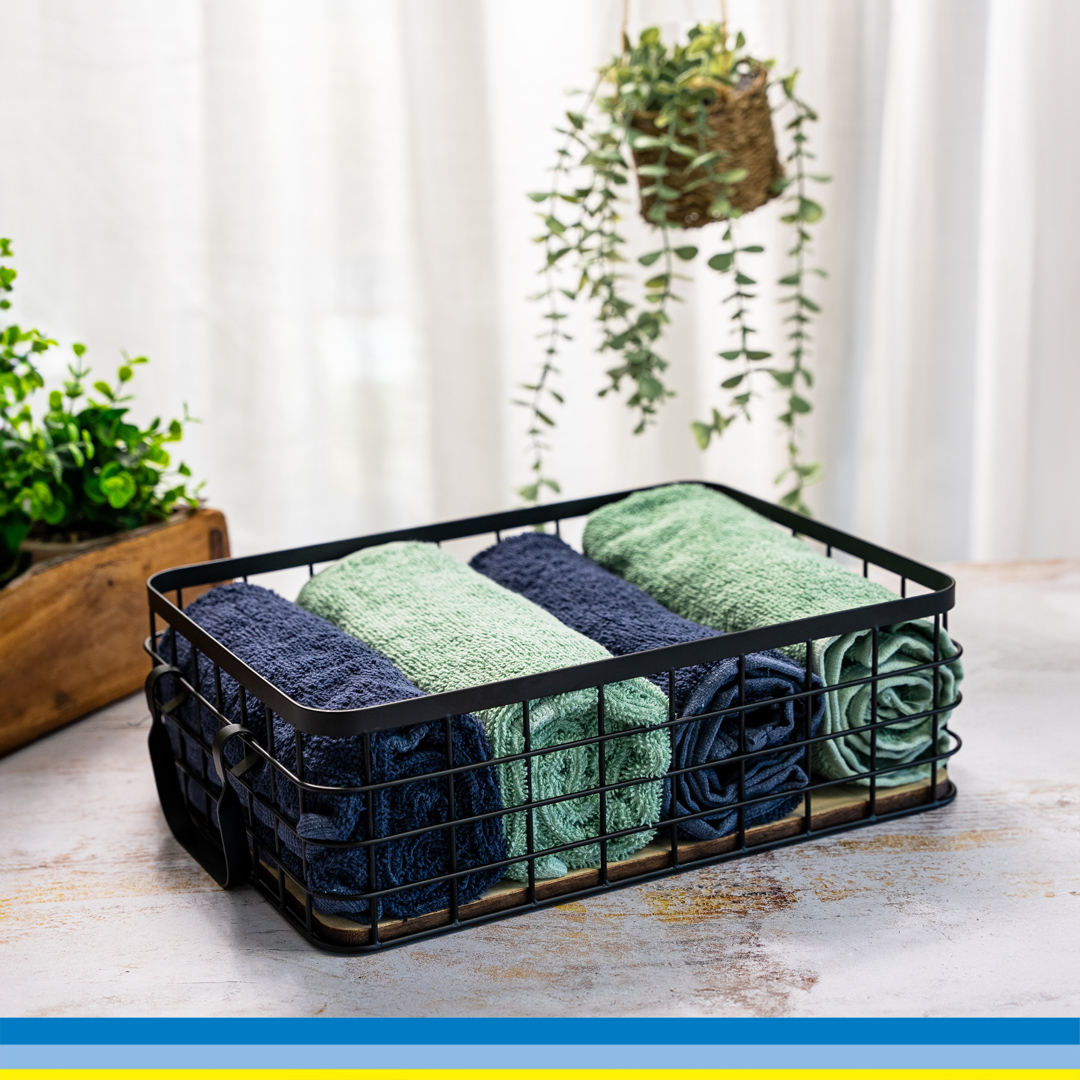💡 Kreativ muss man sein: Wir haben unseren Korb in einen Handtuchhalter verwandelt. Dekokörbe gibt´s schon ab 1,00€