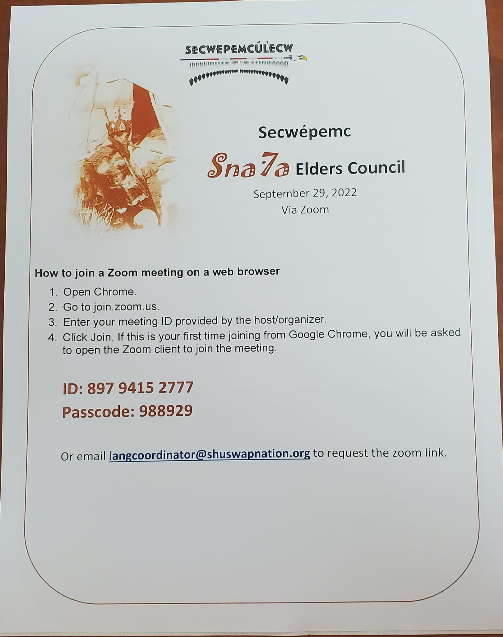 Join us at 10:00 am for the Secwépemc... - Secwépemc Strong | Facebook