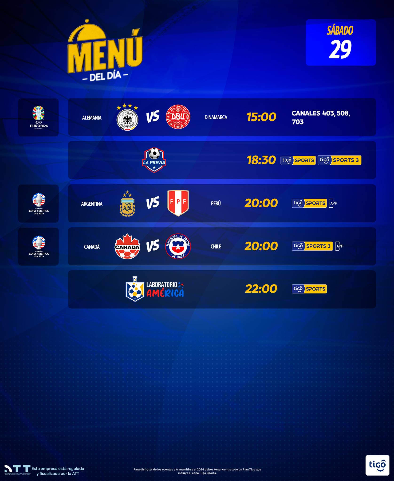 👉MENÚ DEL DÍA 👈 Esta es la... - Tigo Sports Bolivia