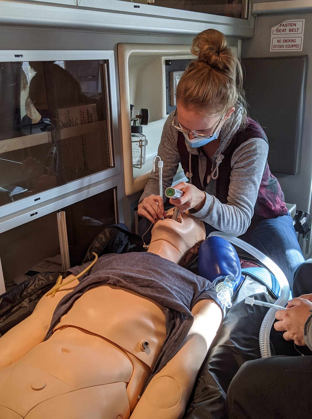 Practicing intubations in the ambulance! - WNCC EMS program