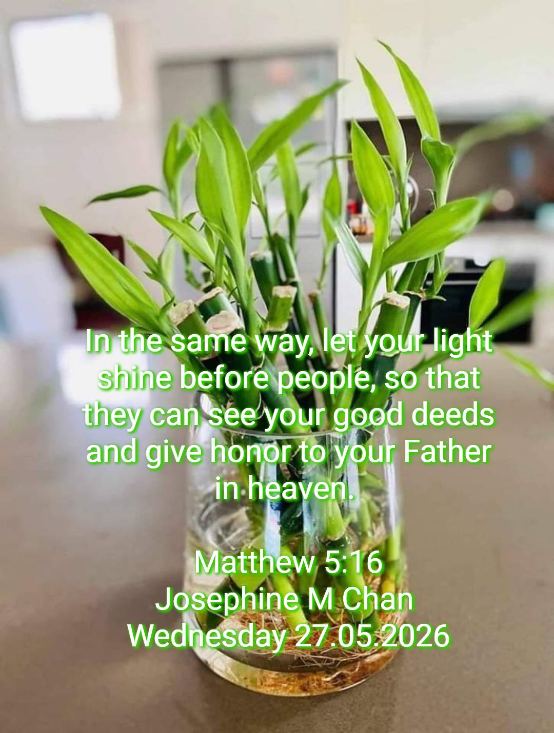 Shine as the light of the world with God's presence