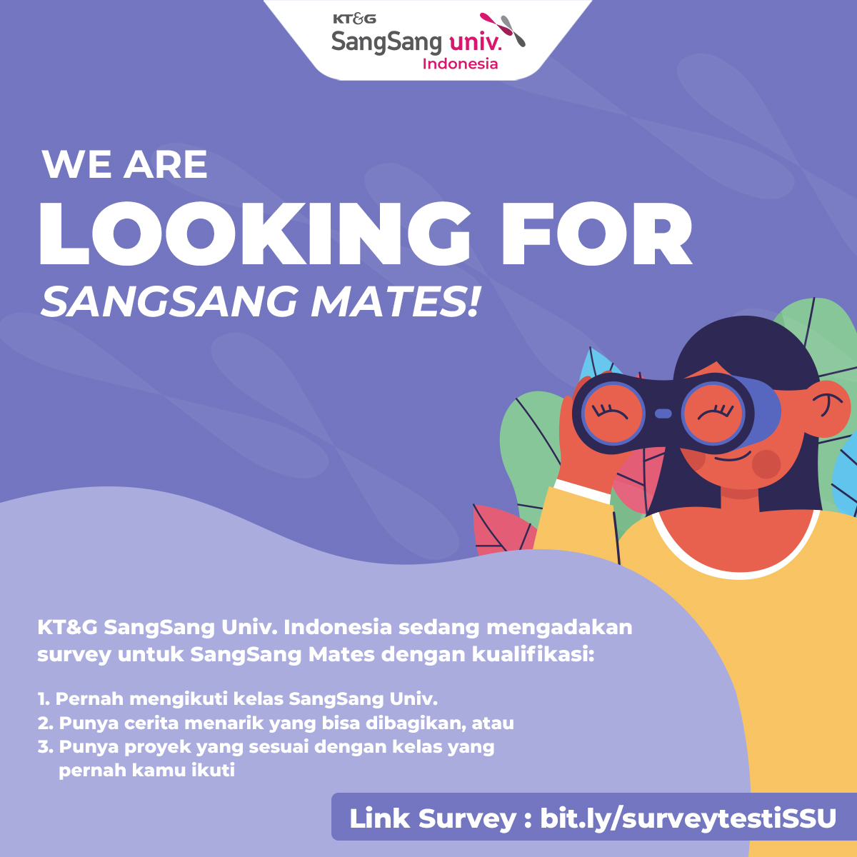 SangSang - KT&G SangSang Univ sedang mengadakan survey untuk 5 orang ...