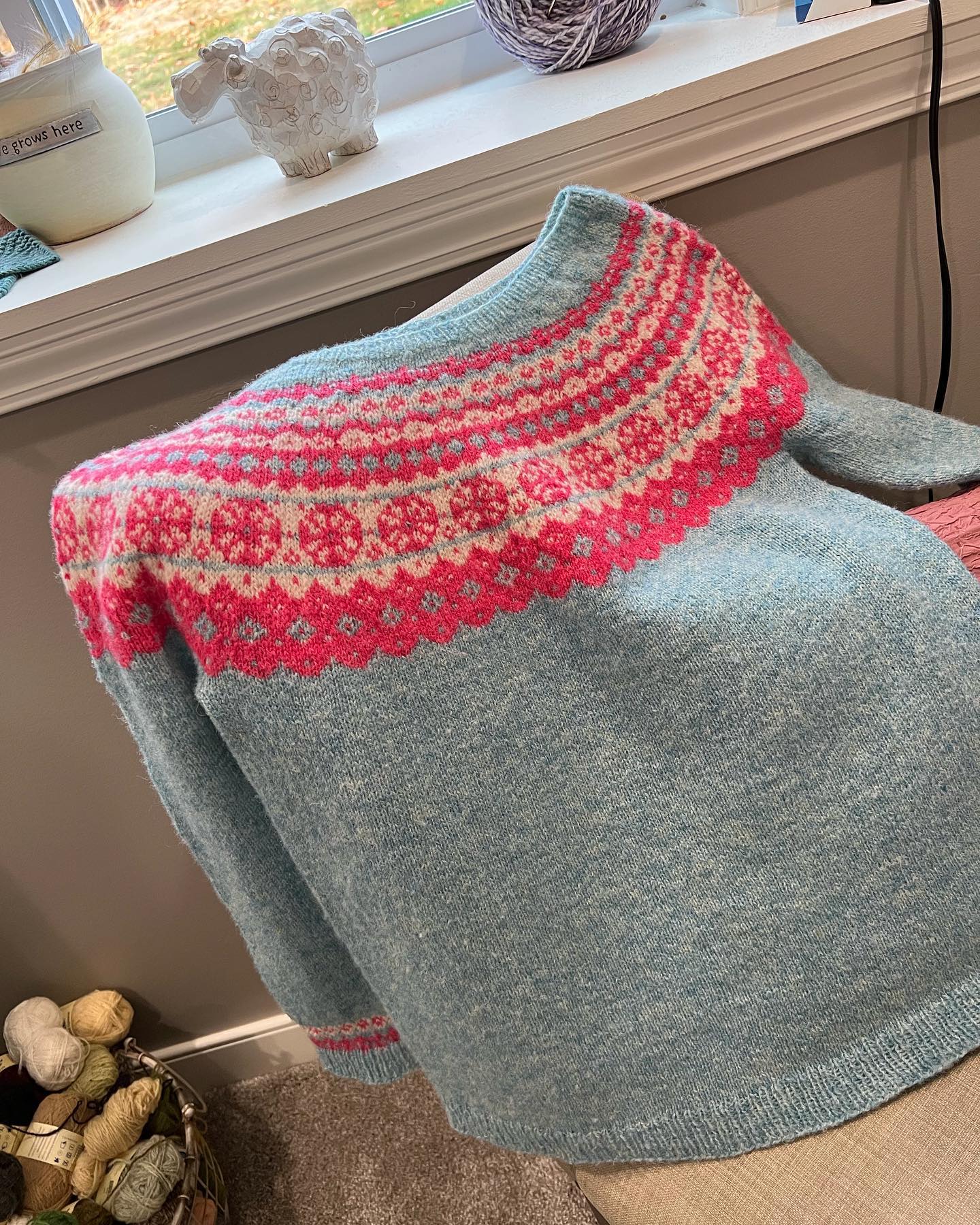 Ouroboros yoked sweater knitting pattern