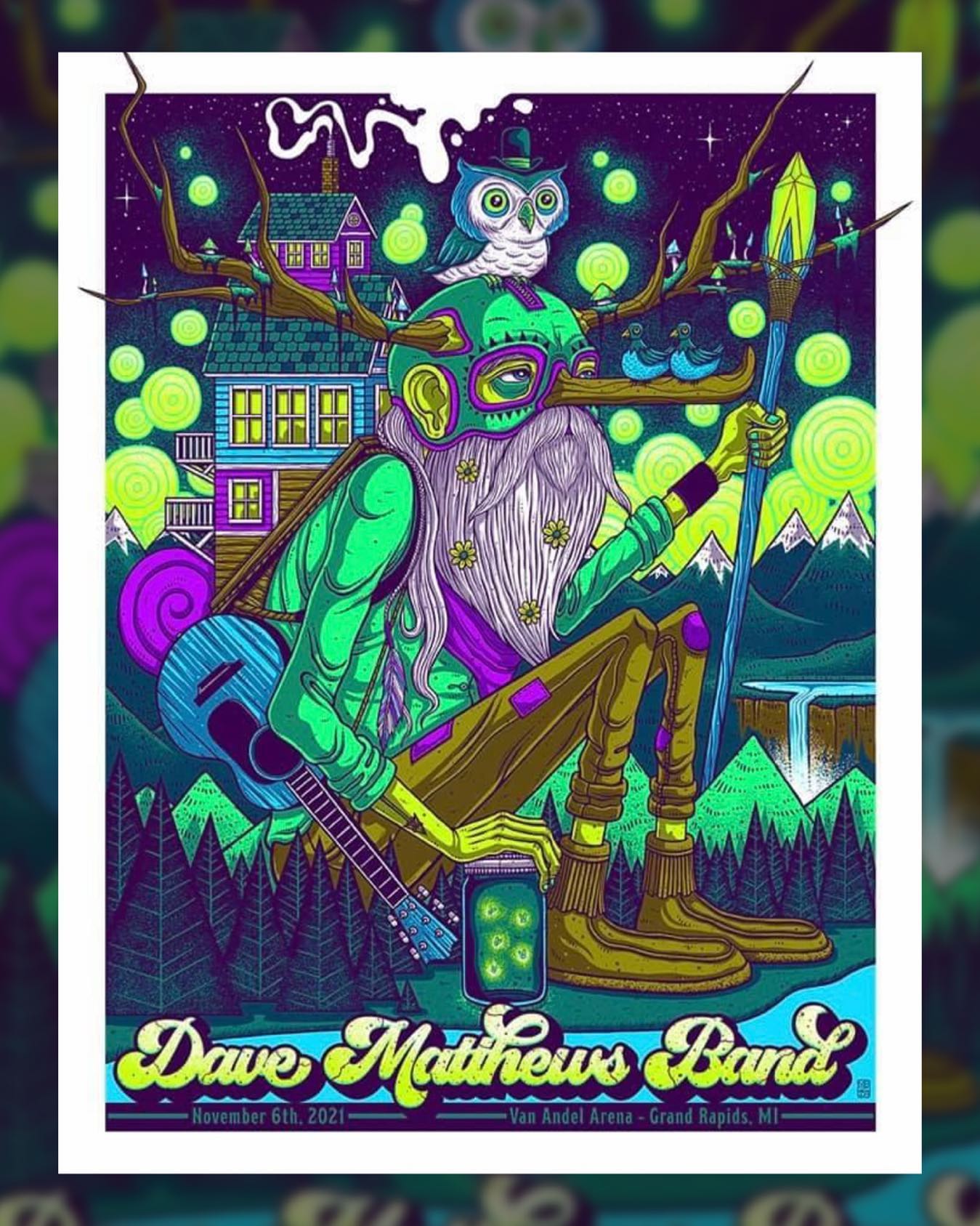 Tonight's DMB Grand Rapids poster by @mazza_art