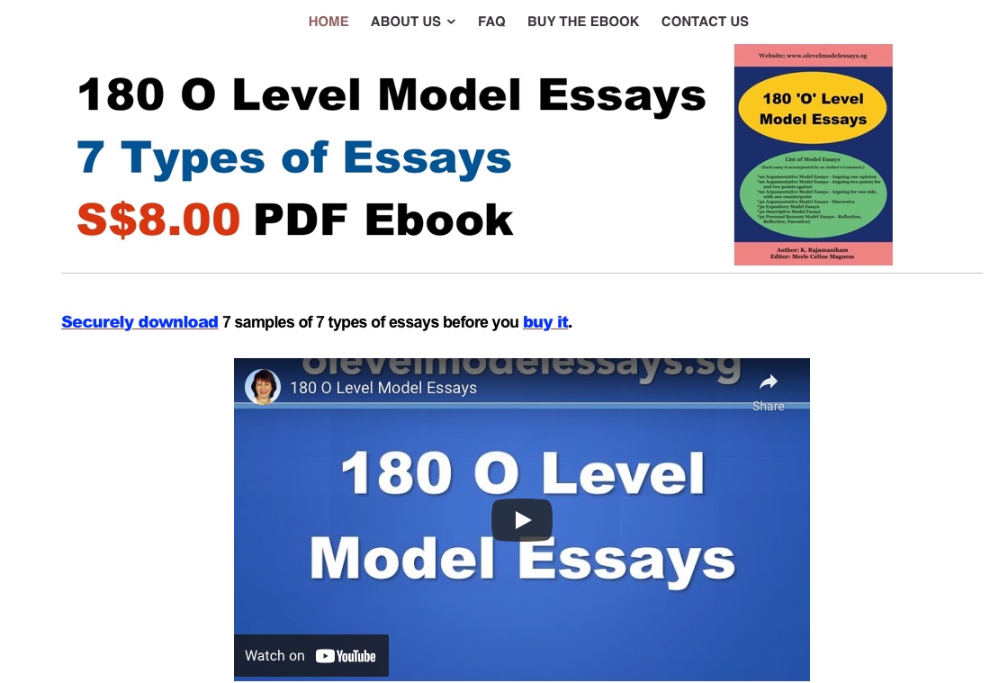 180 'O' Level Model Essays | Singapore Singapore