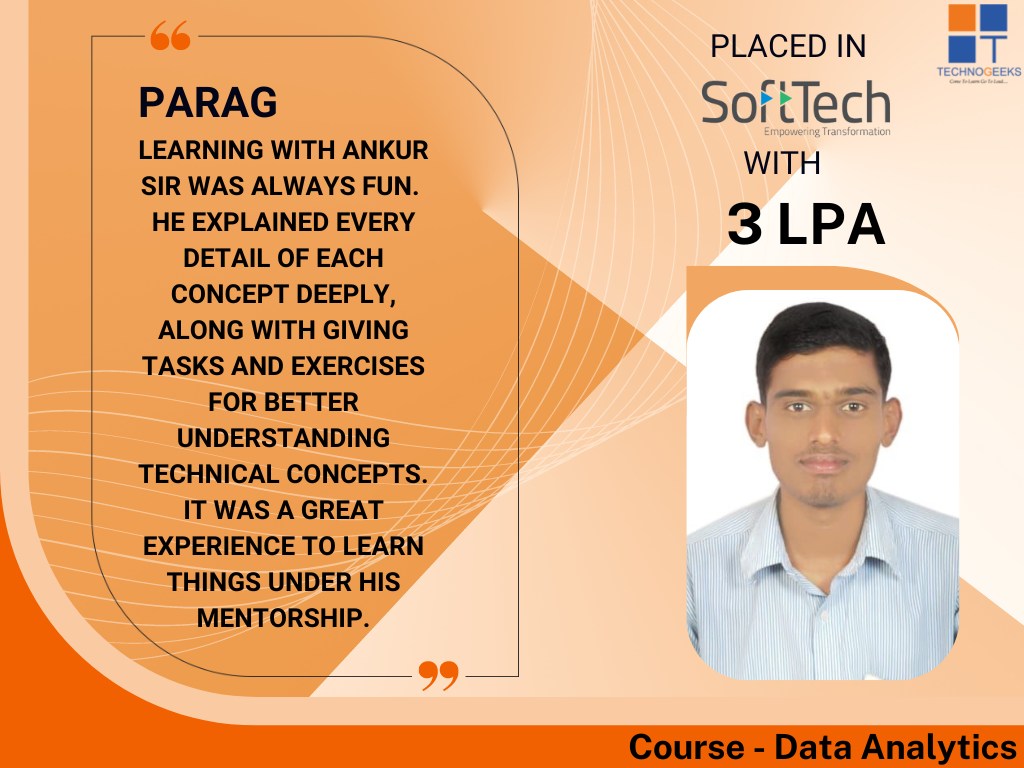 Technogeeks - Congratulations to Parag on getting placed...