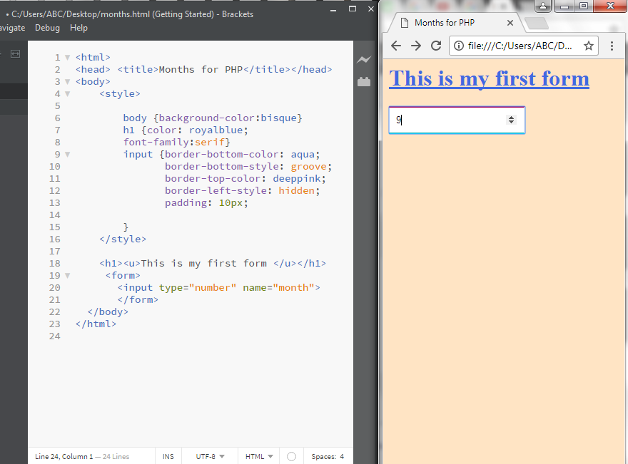 A simple HTML form with embedded CSS input... - National Institute of ...