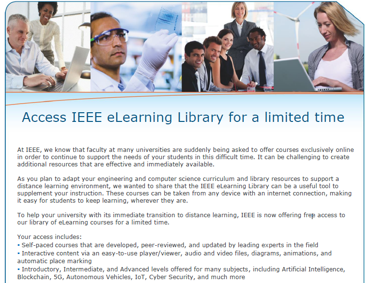 Free Access to IEEE eLearning Library Hundreds of course hours in new ...