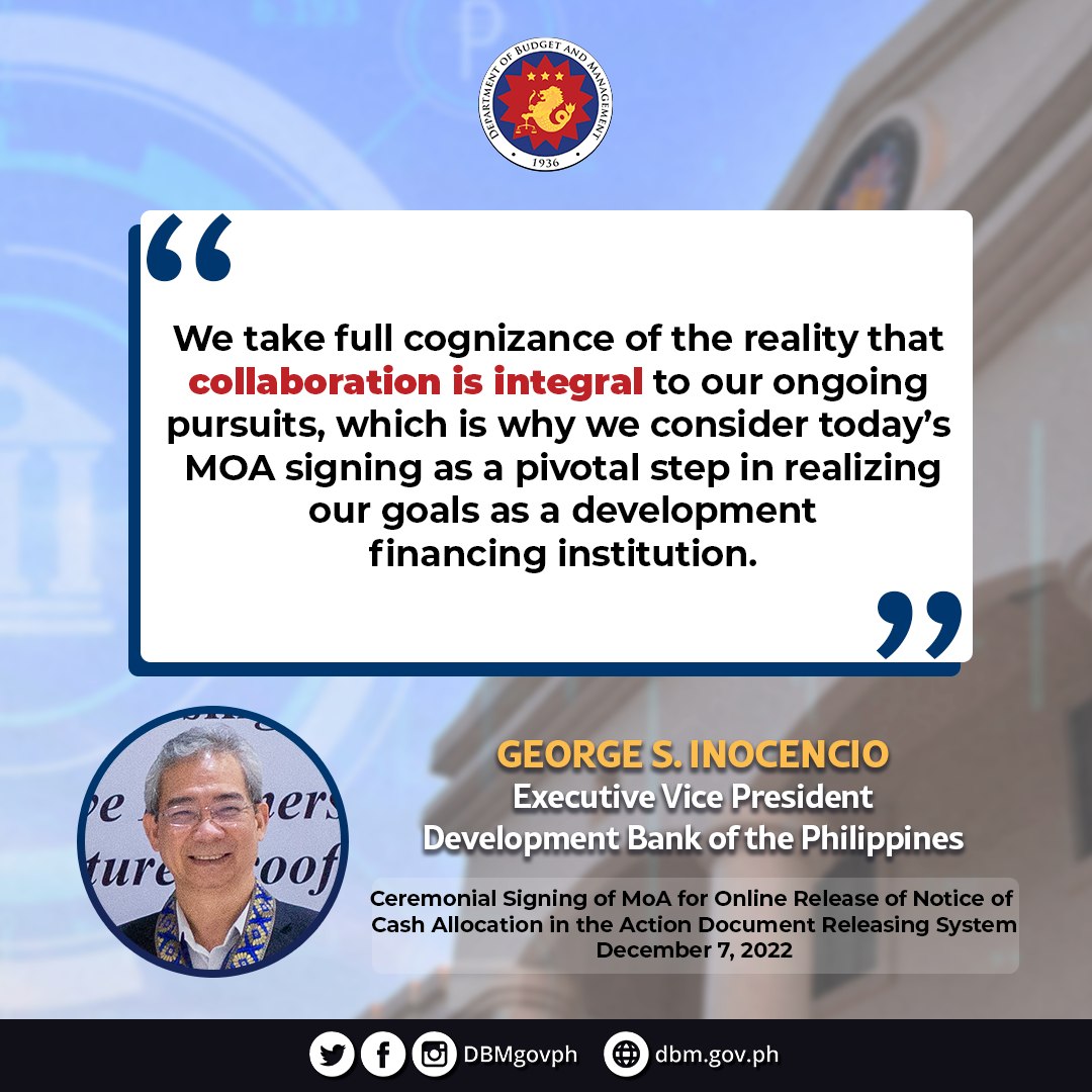 During the MOA... - Department of Budget and Management