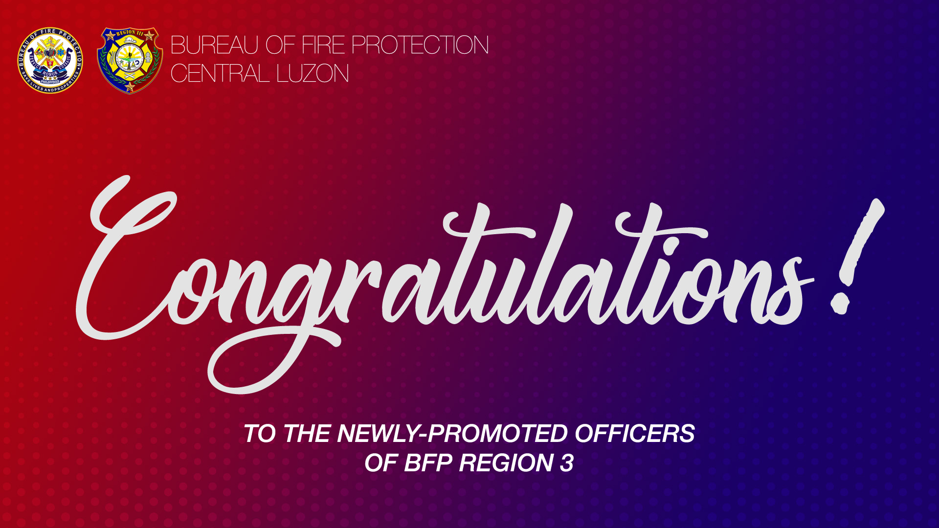 Congratulations Sirs and Mam - BFP R3 Quezon Fire Station