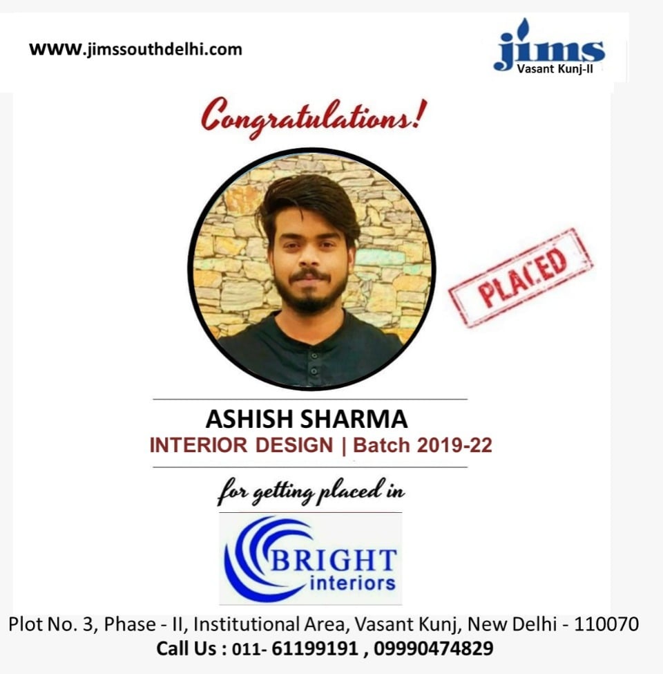 JIMS Vasantkunj II - JIMS VK -II #InteriorDesign Department is proud to ...