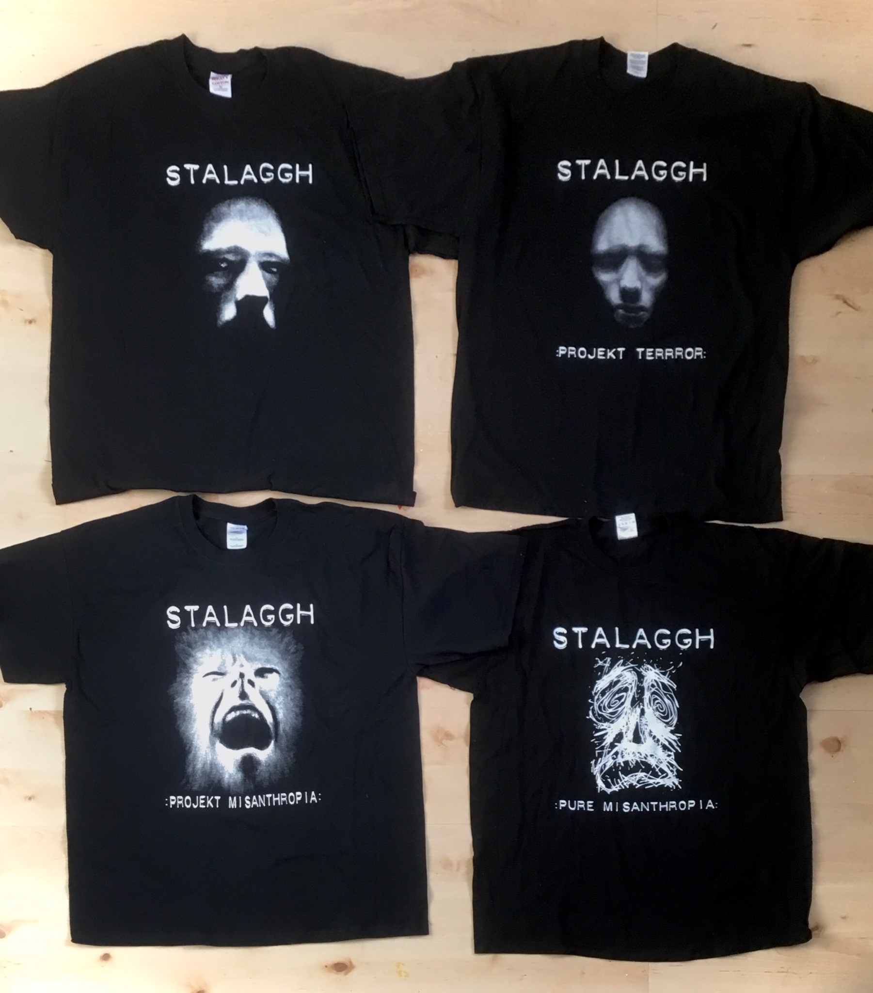 STALAGGH: - All 4 official Stalaggh shirts: Projekt Nihil shirt 