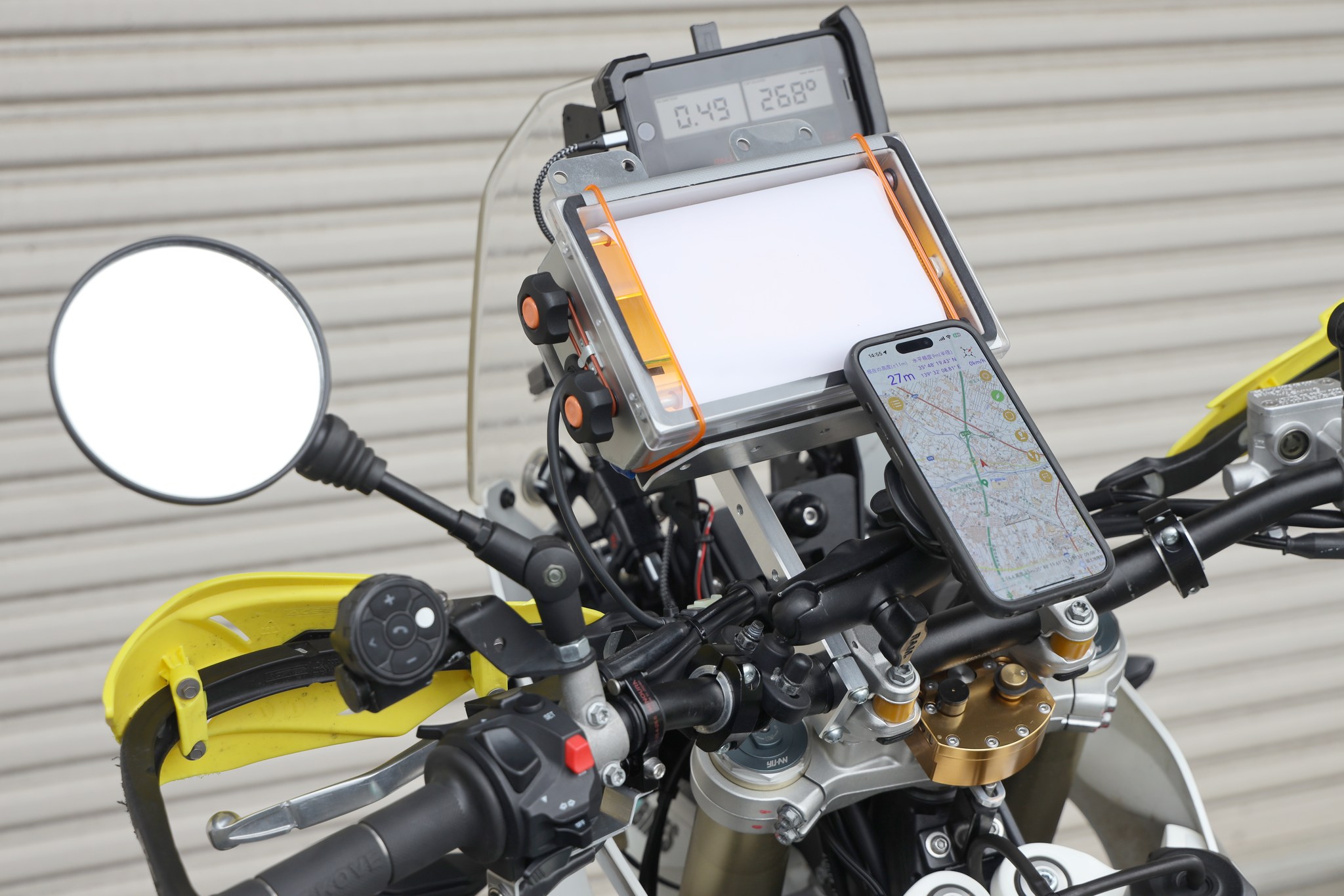 脱着式電動マップホルダー作りました、74,195円也 KOVE 450RALLYの国内