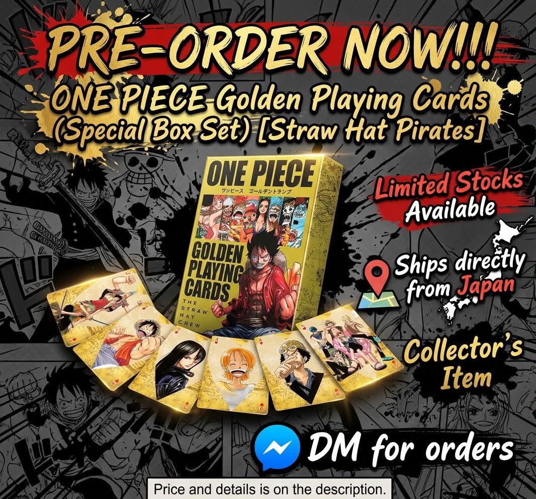 PRE-ORDER NOW!!! BRAND NEW!!! ONE PIECE Golden Playing Cards