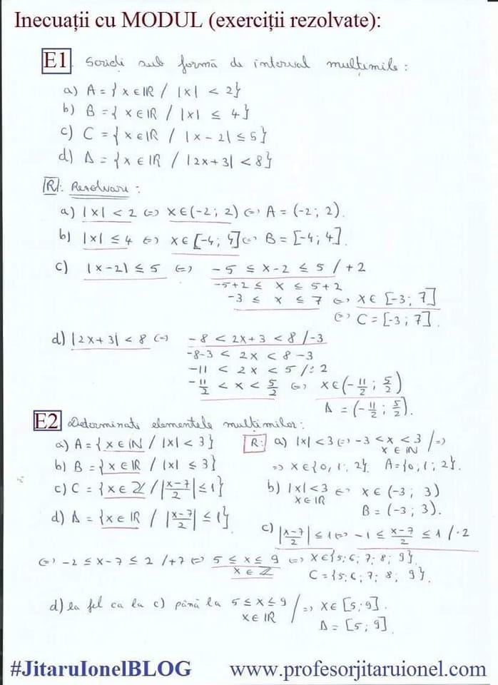 ^_^👨‍🏫 Exercitii REZOLVATE cu Inecuatii in R (intervale nemarginite ...