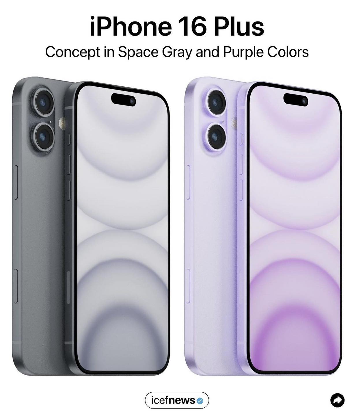 iPhone - iPhone 16 Plus 📱🥰 Space Gray & Purple Concept 🩶💜 ถ้ามาแบบนี้ ...