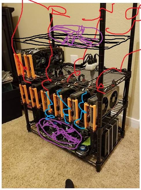 IKon Universal GPU Hanger Rack – Wire Shelf Style For Crypto Mining Rig, Bulk Lot