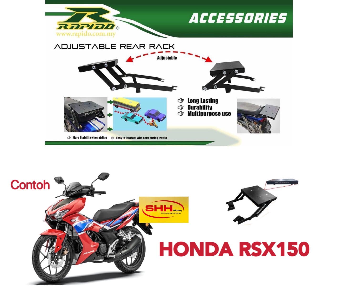 HONDA RSX RSX150 RAPIDO RACK... - SHHMotors Online Store