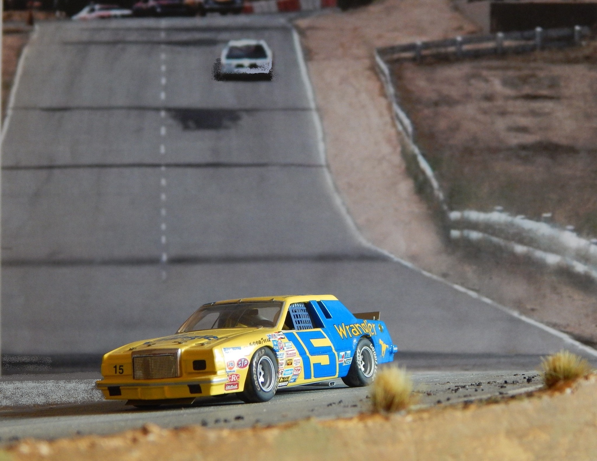 Dale Earnhardt driving a Ford Thunderbird in 1983 at Nashville