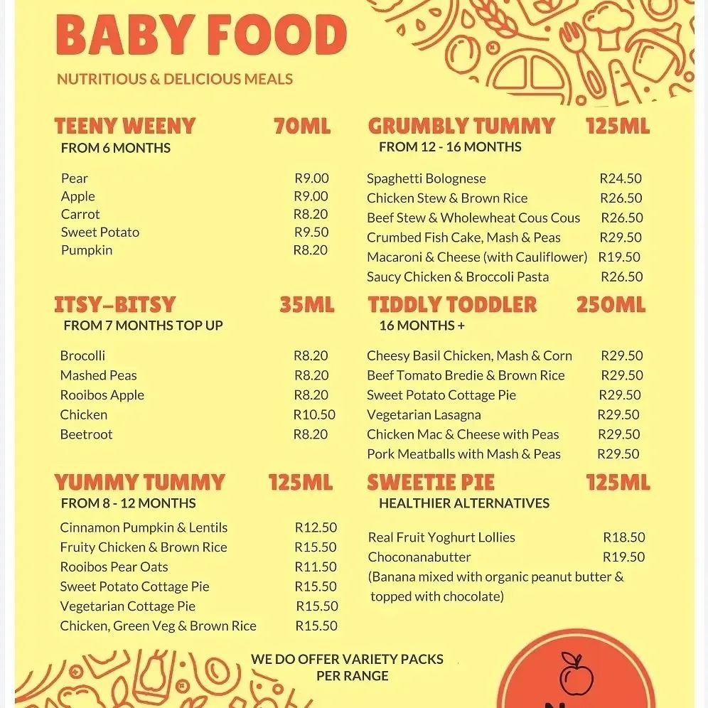 Our delicious Menu 💛🧡 ️ Our menu is... - Num Num Baby Food | Facebook
