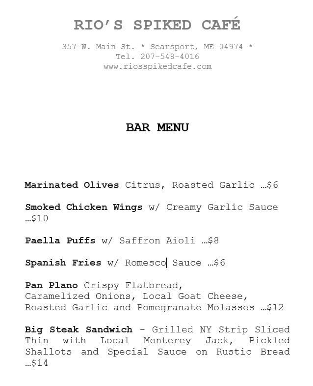 Rio’s - 🍽 And here's it is: our new Bar Menu. We can't...