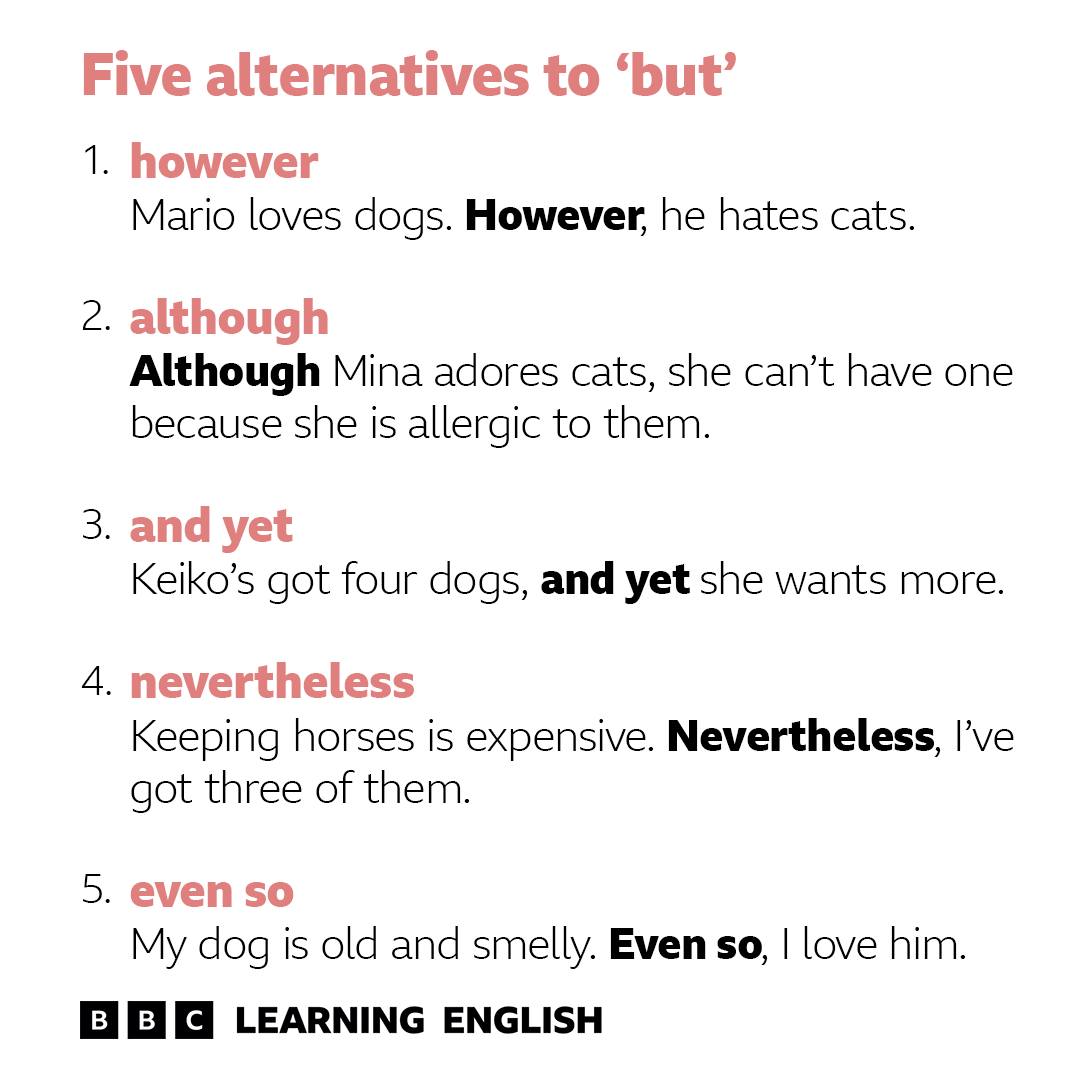 Tired of using ‘but’ all the time?... - BBC Learning English