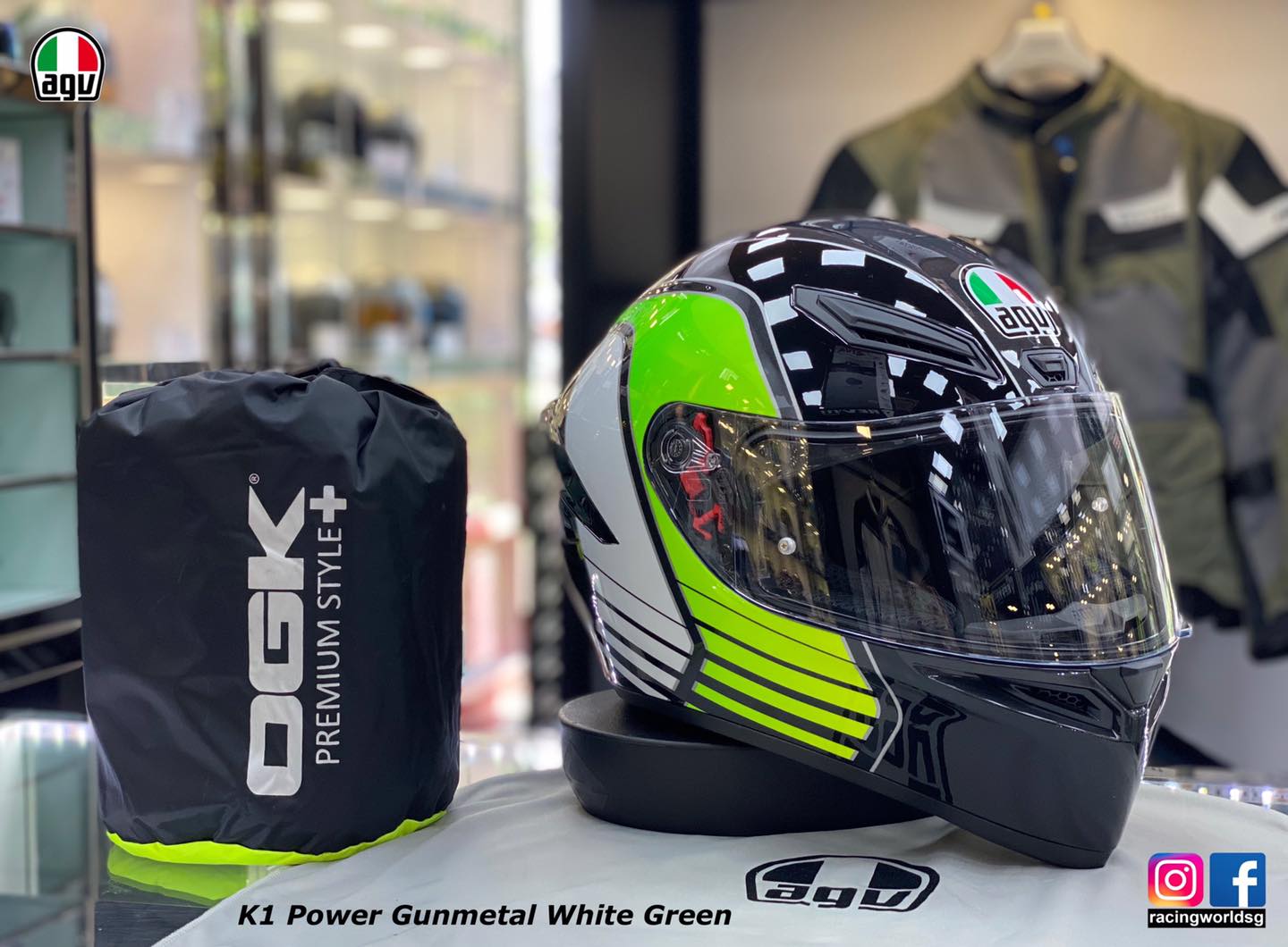 agv k1 power gunmetal Gunmetal/White/Green  Highside Shop The AGV K1 S is prepared for the installation of communication systems. AGV K1 MULTI ASIAN FIT