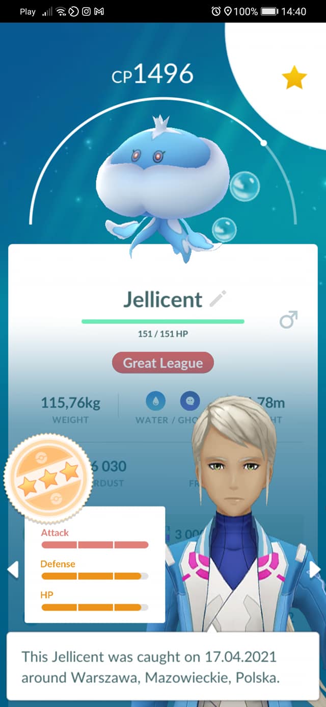 Pokemon GO – Jellicent Femmina (UNOVA) – Pronta Per Lega Grande – Scambio - Foto 3