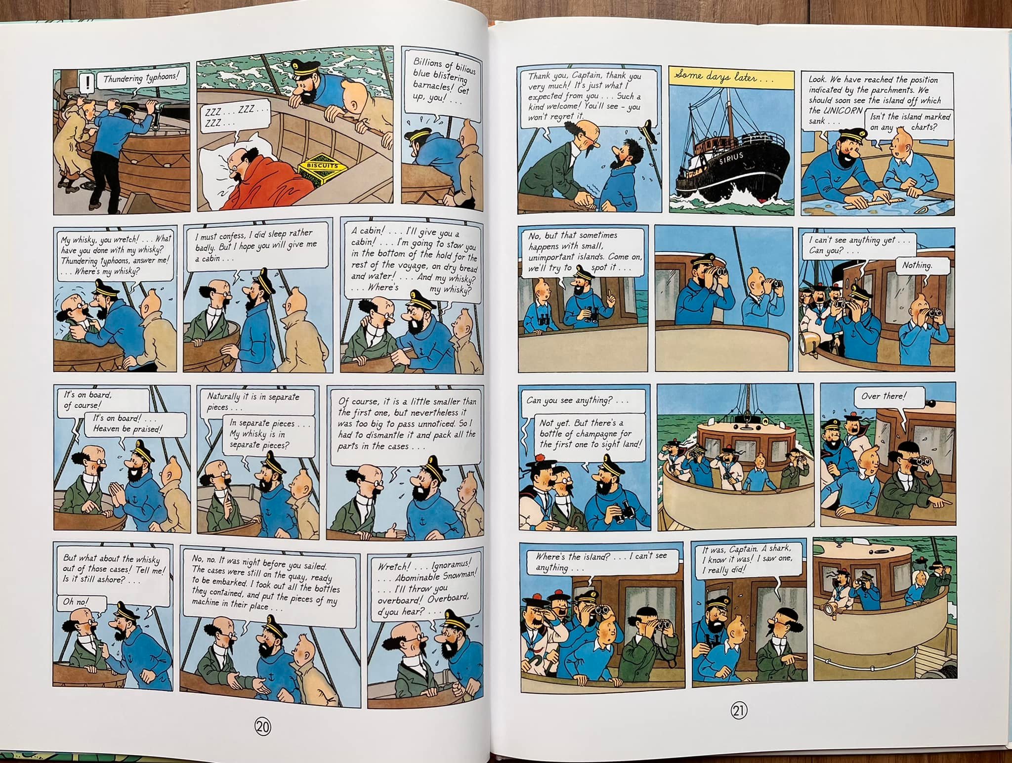 📚 ปกแข็ง เล่มใหญ่ สภาพดีมาก The Adventures of TinTin : Red Rackham's ...