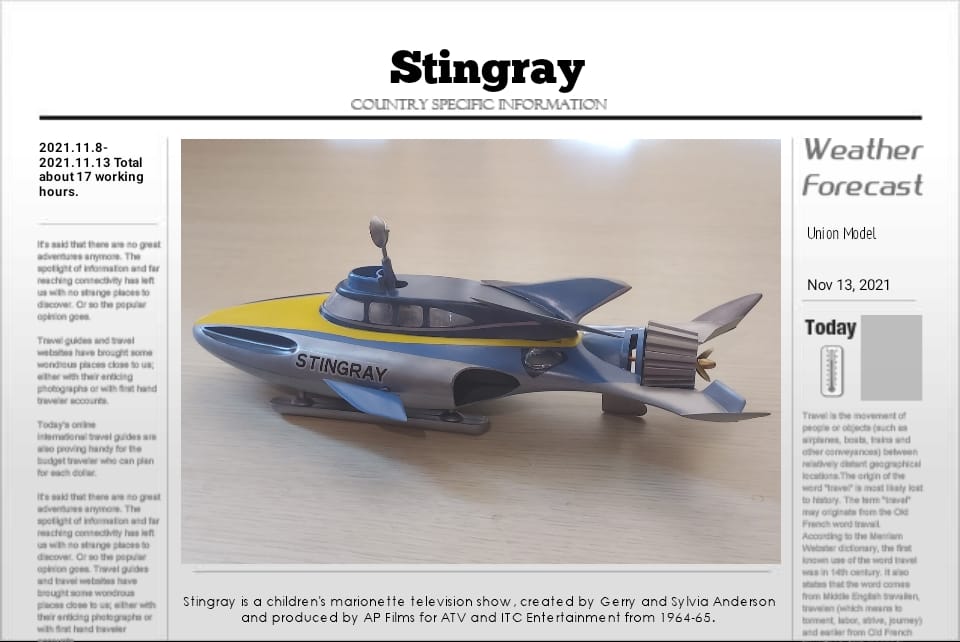 霹靂艇(海底原子力潛水艦)海底大戰爭スティングレイUnion Model