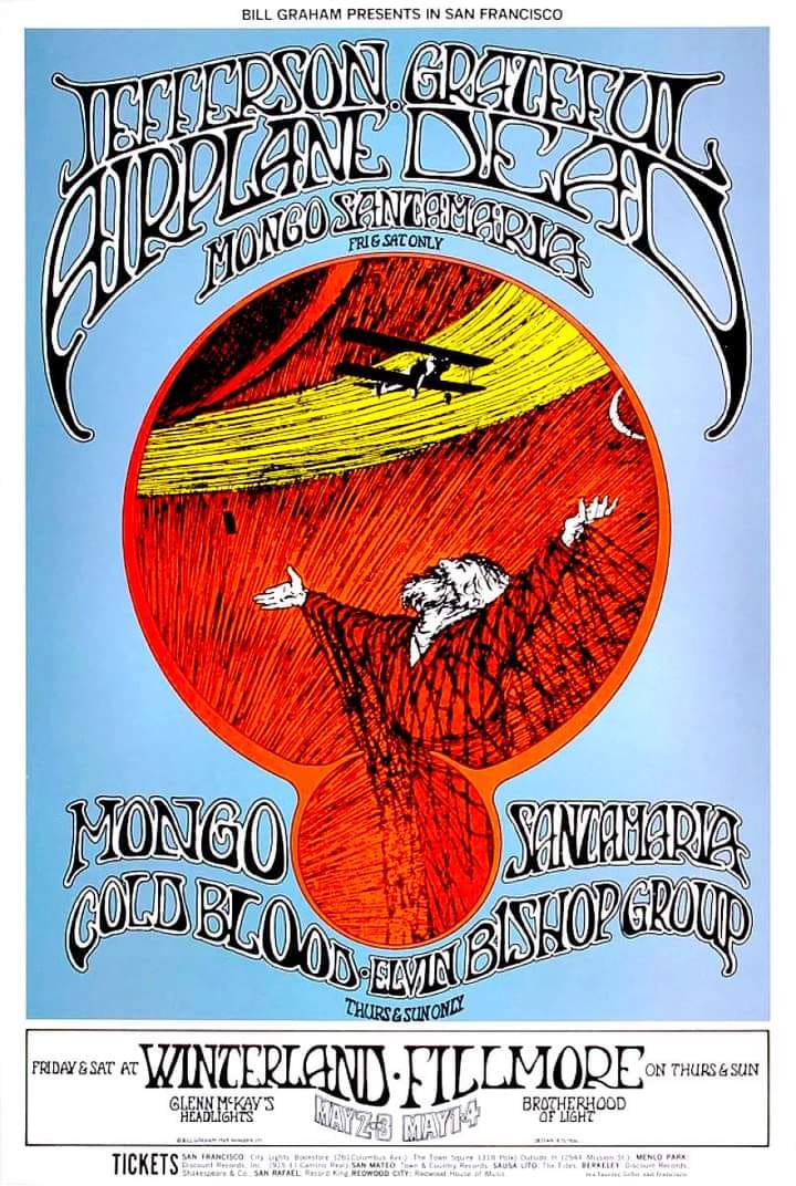 Poster for Jefferson Airplane, Grateful Dead, and Mongo Santamaria