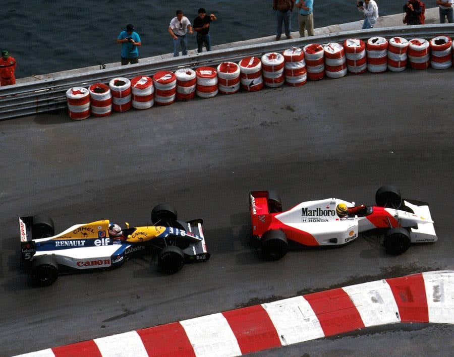 Senna vs Mansell painting from Monaco 1992