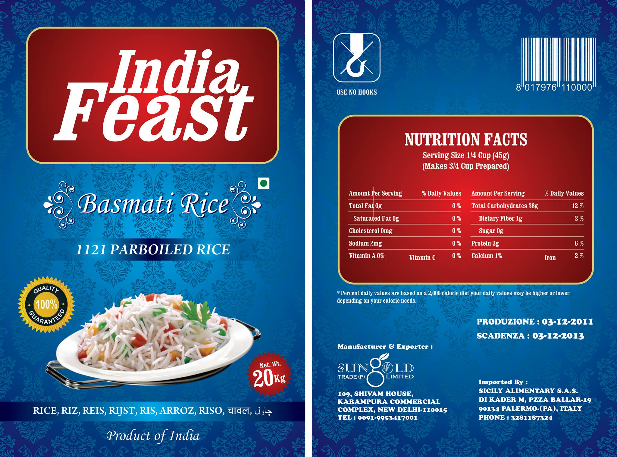 Sungold - INDIA FEAST Basmati rice
