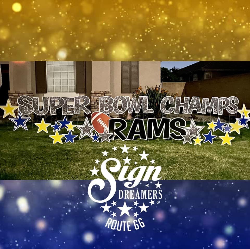 Sign Dreamers ROUTE 66 - 💙💛There are a lot of Los Angeles Rams fans ...