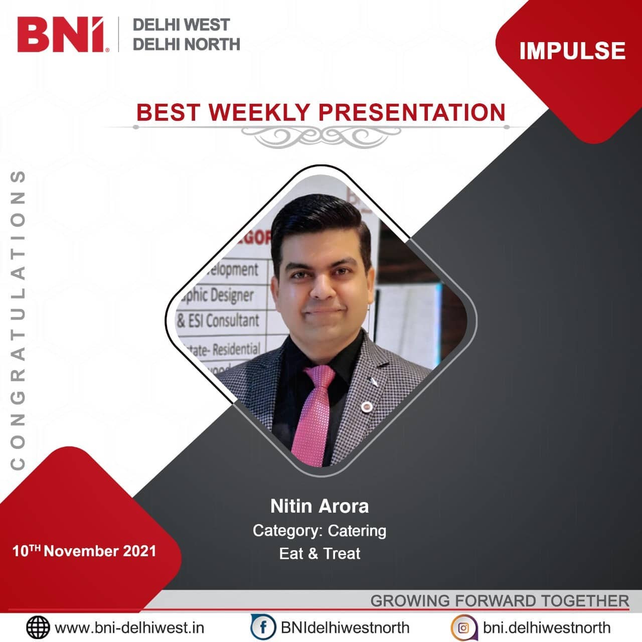 BNI New Delhi - Congratulations Mr Nitin for winning the... | Facebook